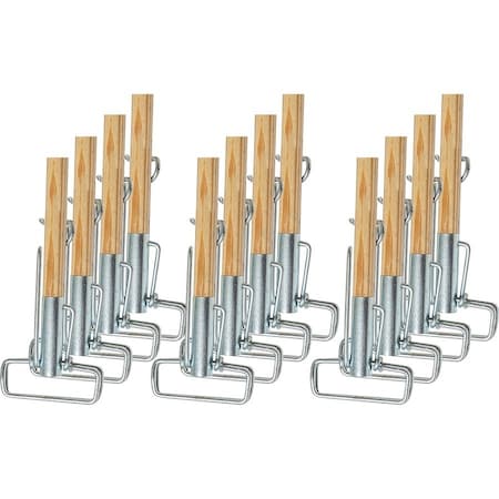 Metal Sure Grip Mop Handle - 60in Length - 1.13in Diameter - Metal - Brown, 12PK